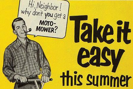 Shiny Happy People of Moto-Mower Ads Image